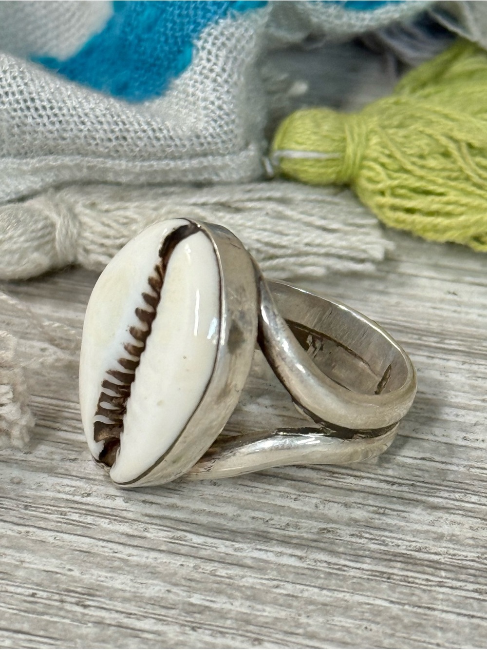 Cowrie Shell Statement Ring - Picture 4 of 6